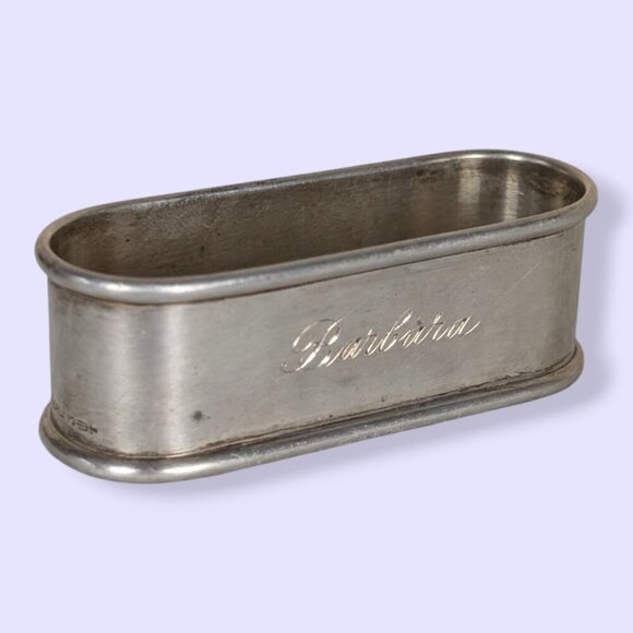 Vintage Sterling Monogrammed Napkin Ring - Picture 1 of 7